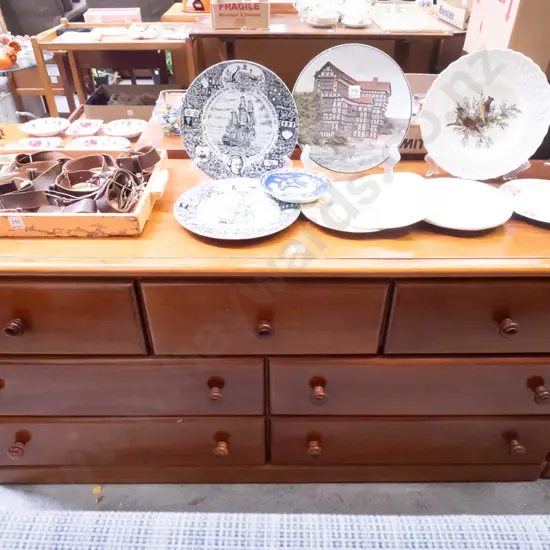 solid pine 7 drawer lowboy H-700 W-1440 D-480