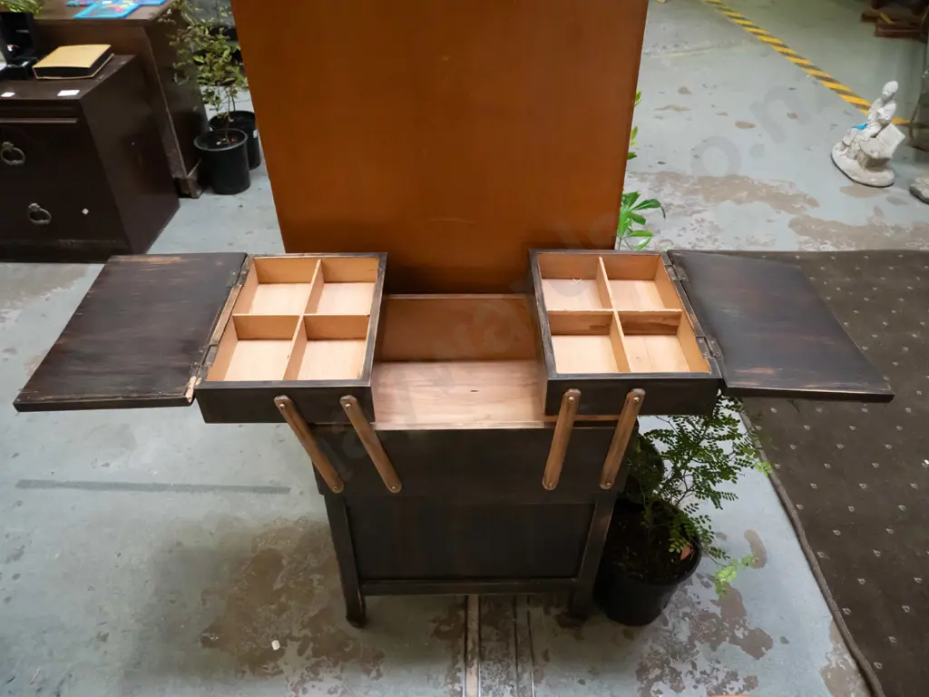 sewing concertina on stand - varnish needs attention Image 1++