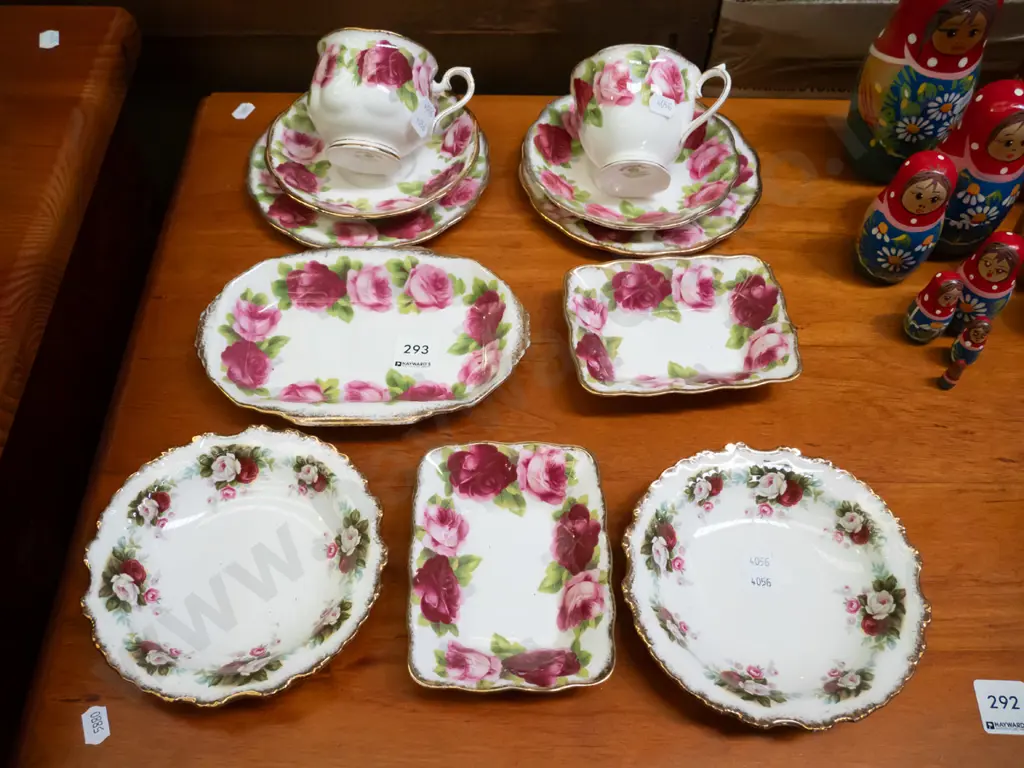Old English Country Rose trios, dishes, 2 celebration bowls Image 1++