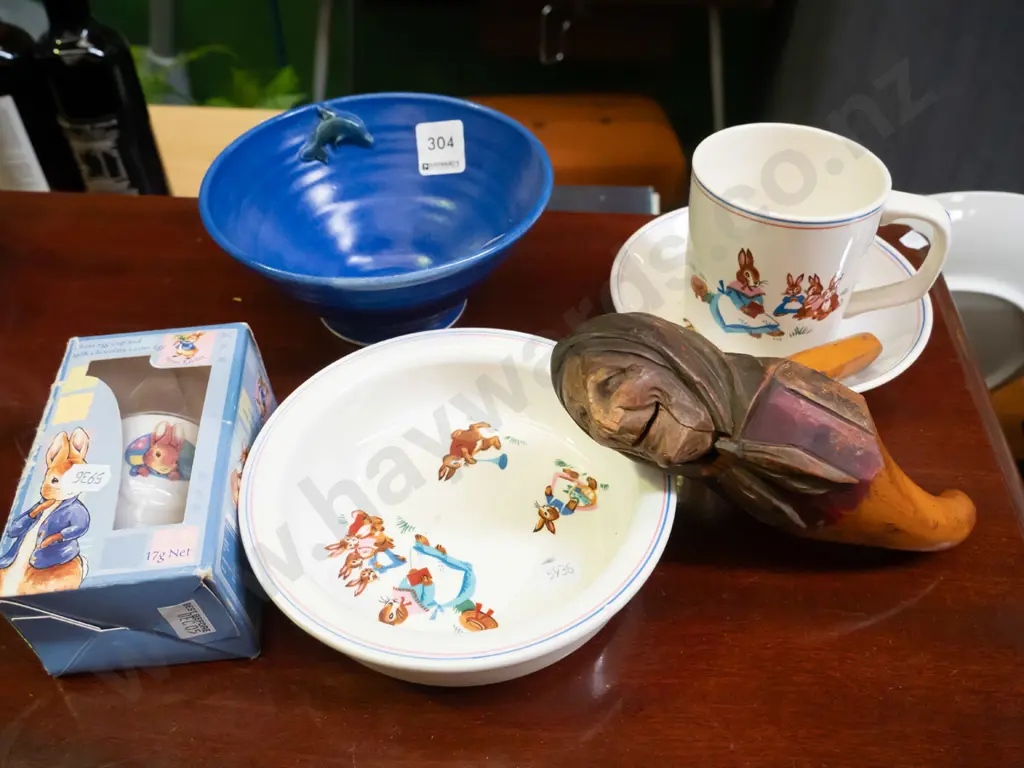 Crown Lynn bunny cup, saucer, bowl, pottery bowl etc Image 1++