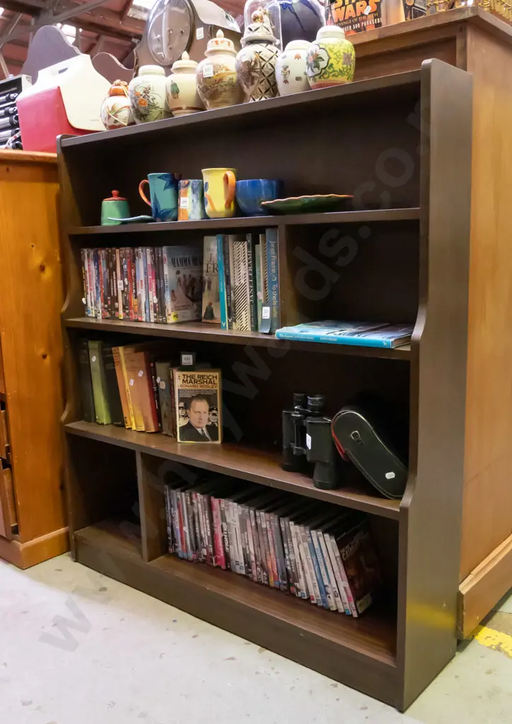 mdf faux wood veneer waterfall fronted bookcase H-1200 W-1100 D-235 Image 1++