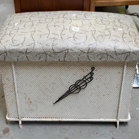 retro metal and vinyl coal bin - some rusting