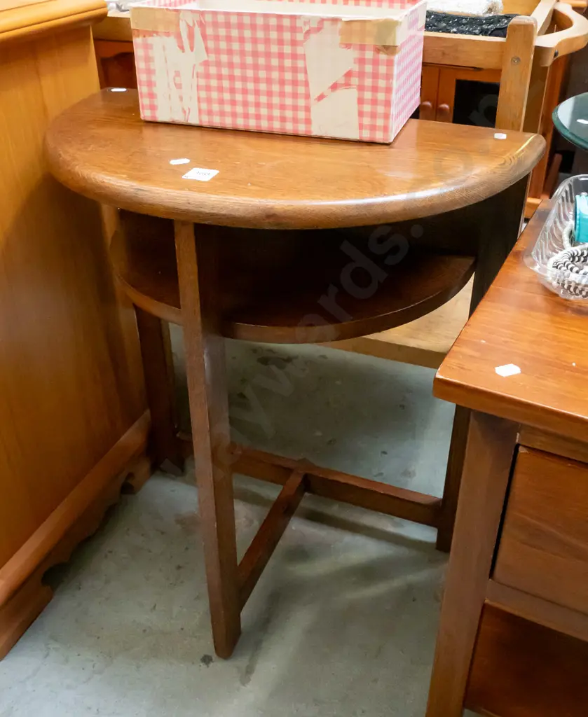 solid oak half round table Image 1++