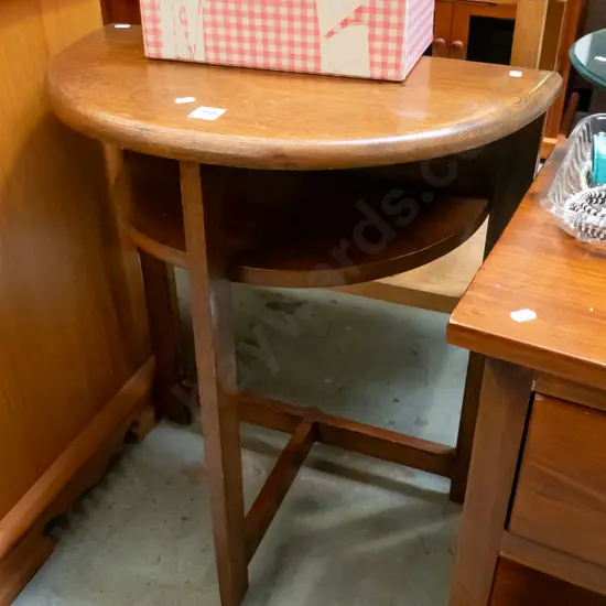 solid oak half round table