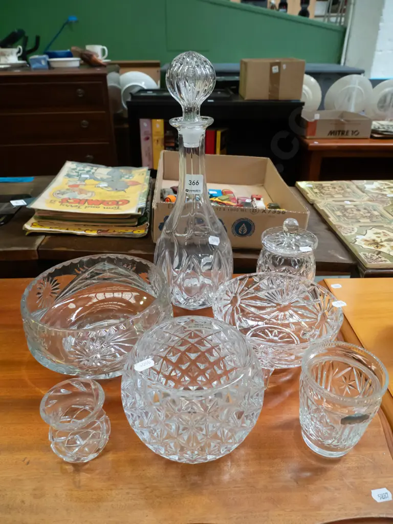decanter, footed bowl, glass bowl, crystal honey pot etc Image 1++