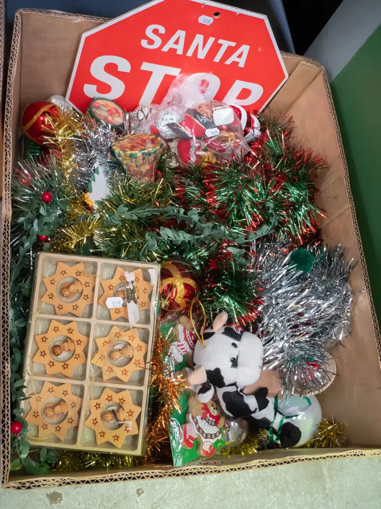 box of Xmas decorations Image 1++