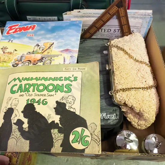 box; maps, CDs, cribbage scorer etc