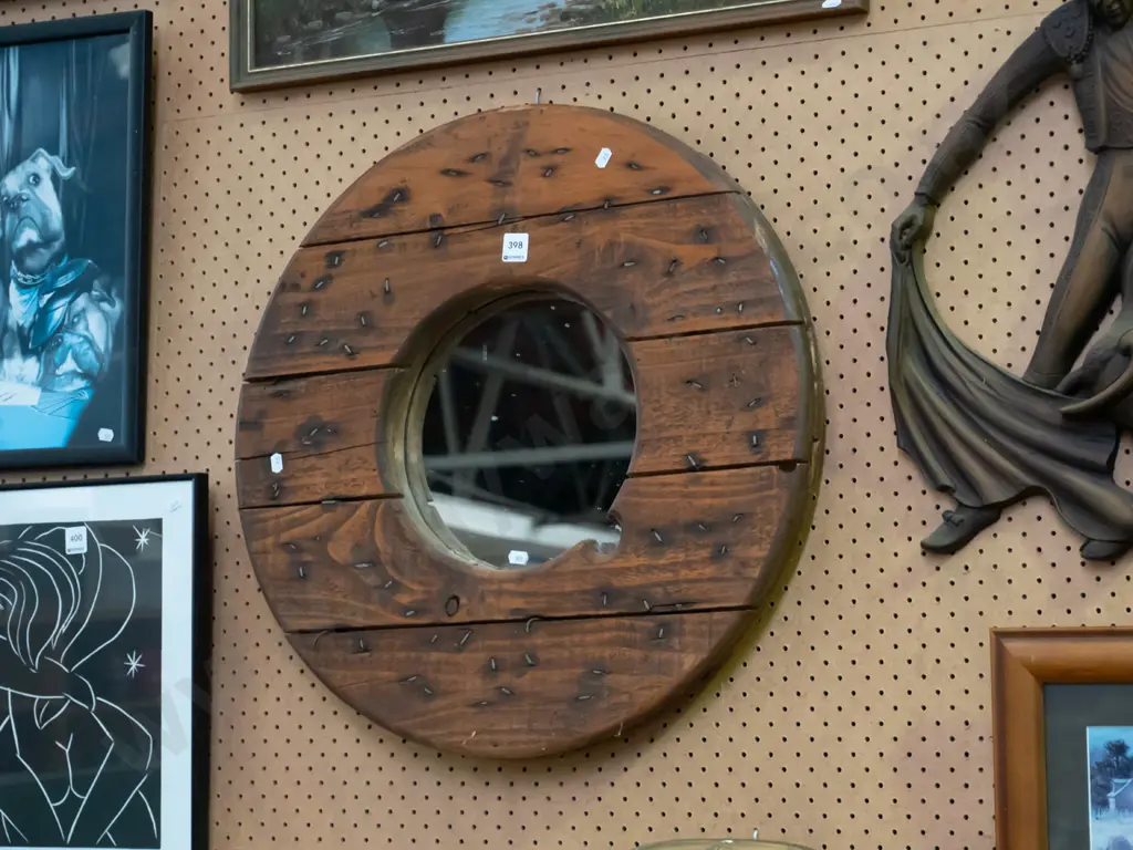heavy recycled wood framed mirror  Image 1++