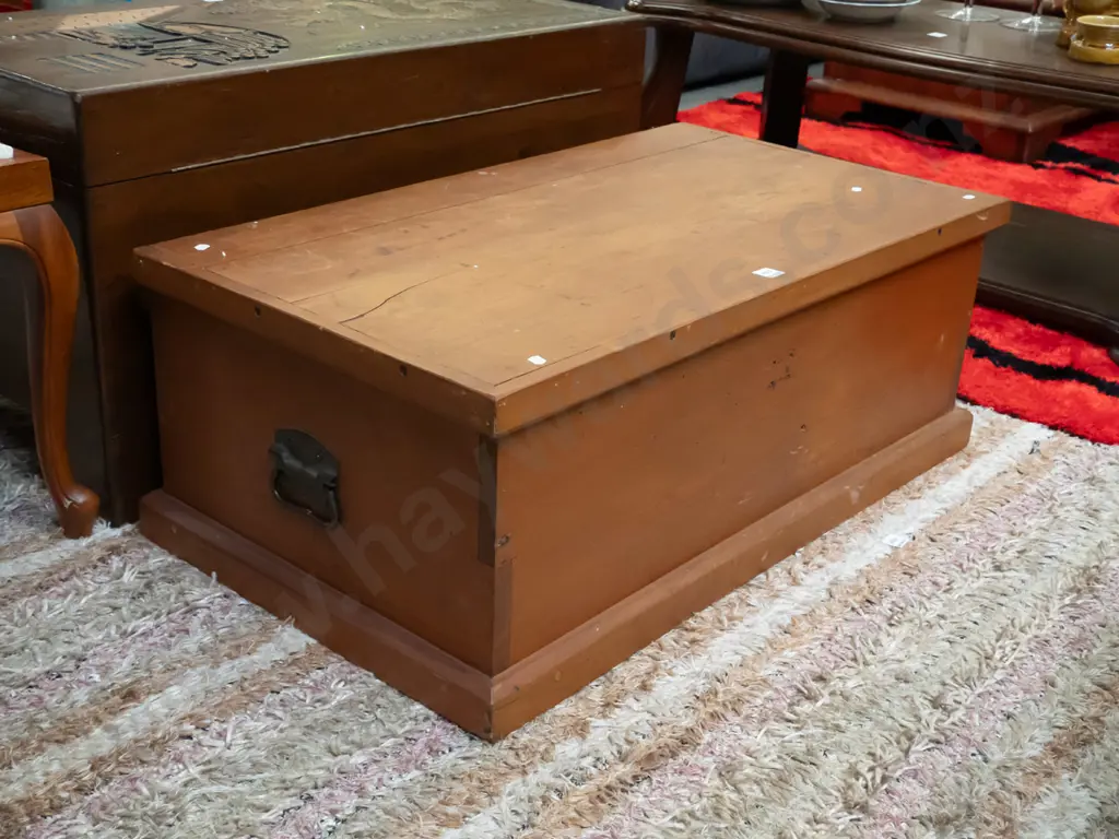 solid rimu blanket box - cracks to top H-330 W-920 D-510 Image 1++