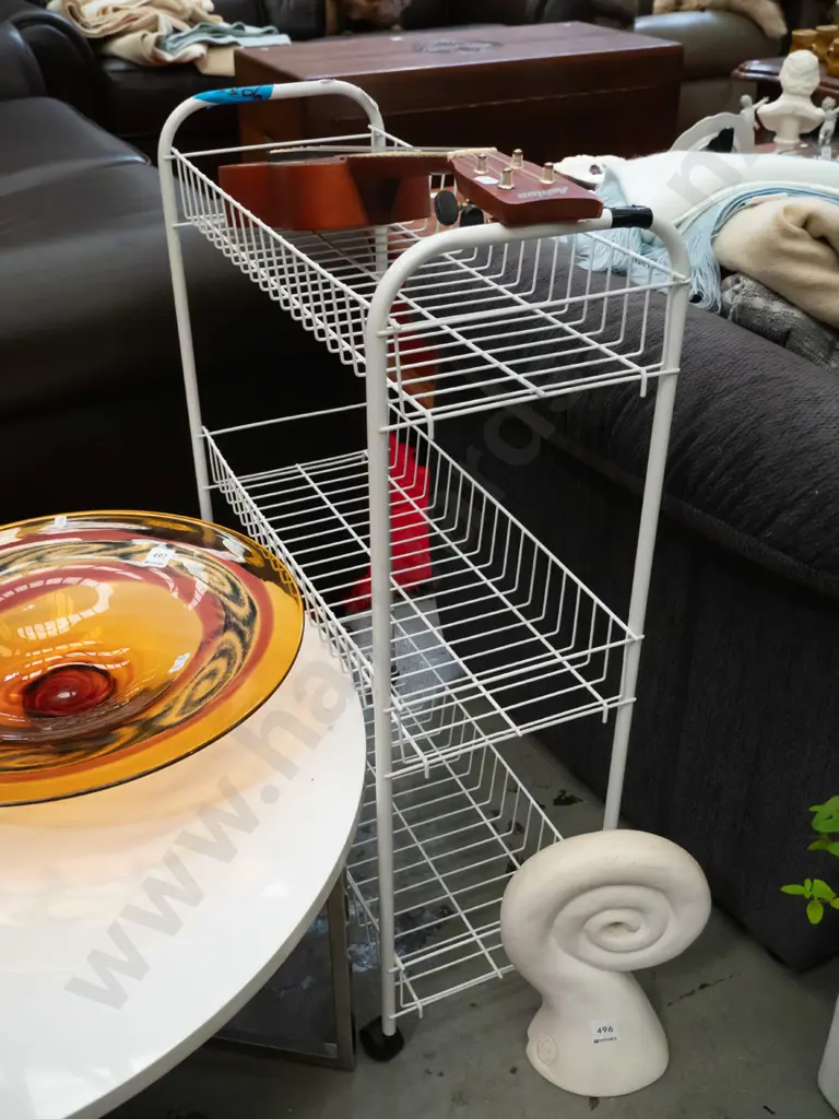 3 tier metal storage rack on casters Image 1++