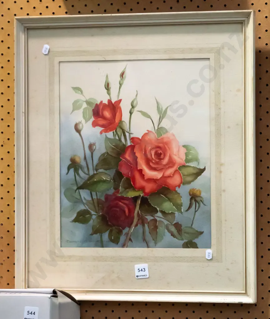 framed print - roses - some foxing Image 1++