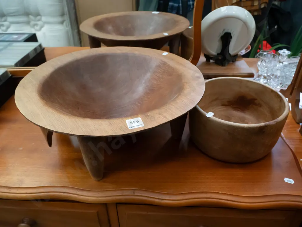 wooden kava bowl & 1 other wooden bowl Image 1++