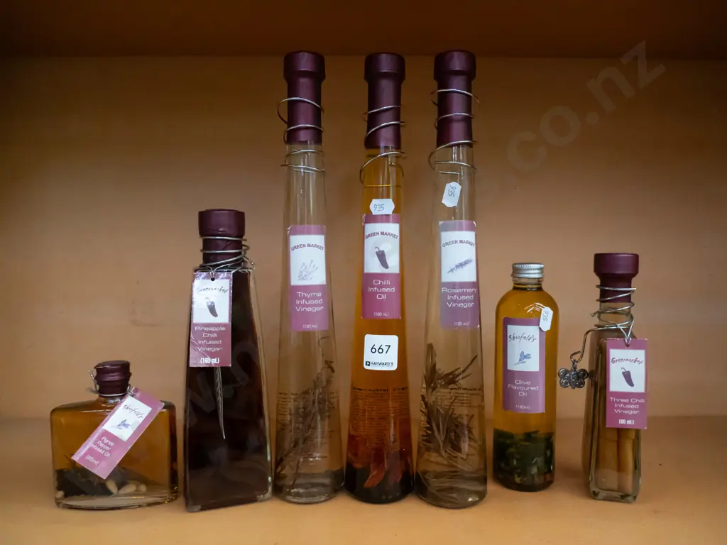 shelf; various infused oils Image 1++