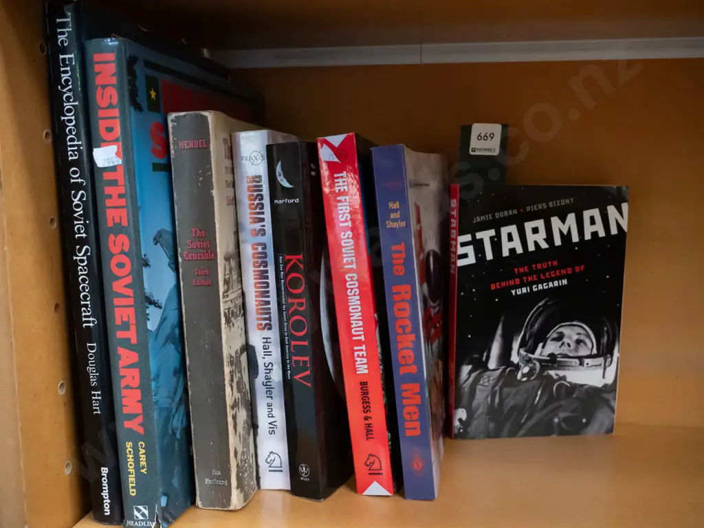 shelf of books about Russian space programmes Image 1++