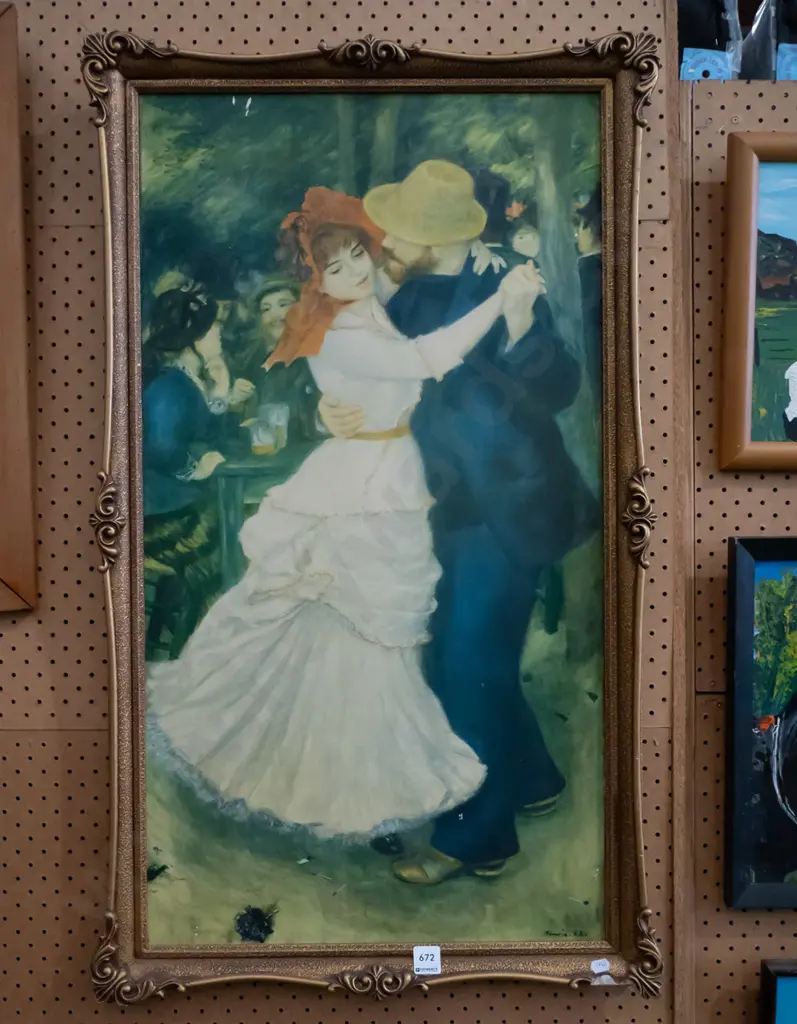 gilt framed Renoir print - damage to frame Image 1++