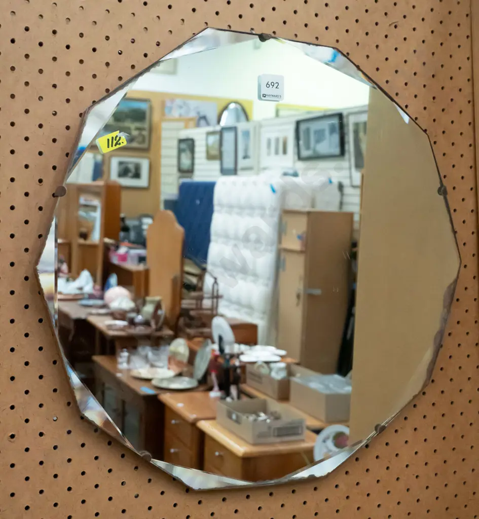 octagonal wall mirror - some desilvering Image 1++