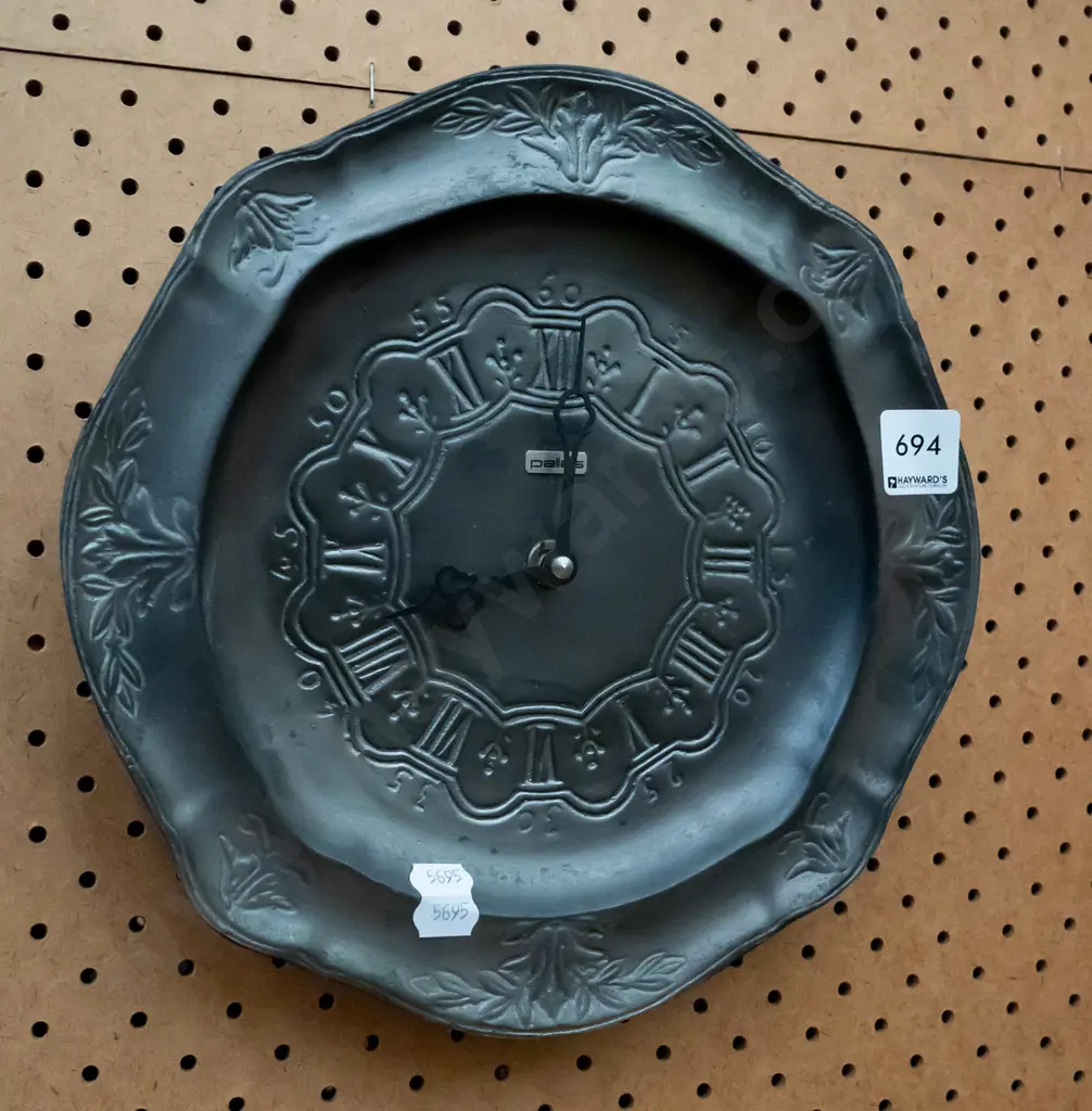 pewter wall clock Image 1++