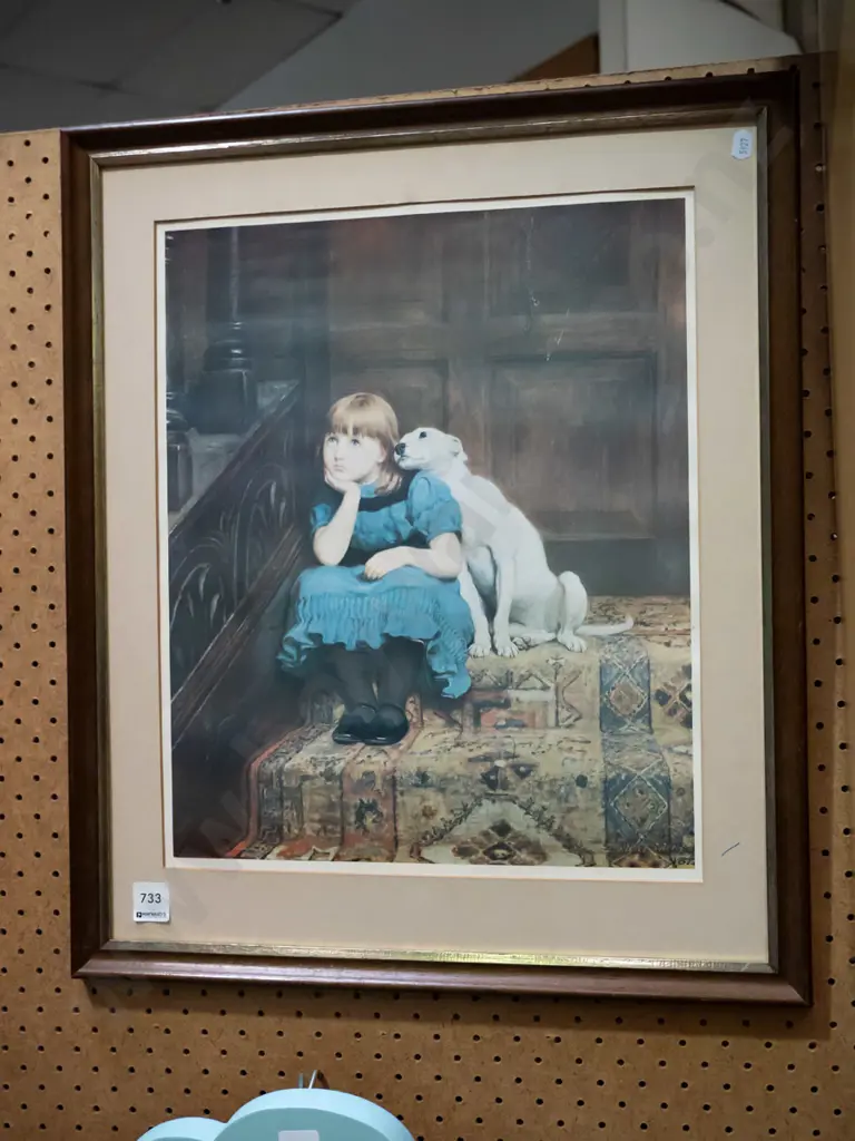 framed print - girl on stairs Image 1++