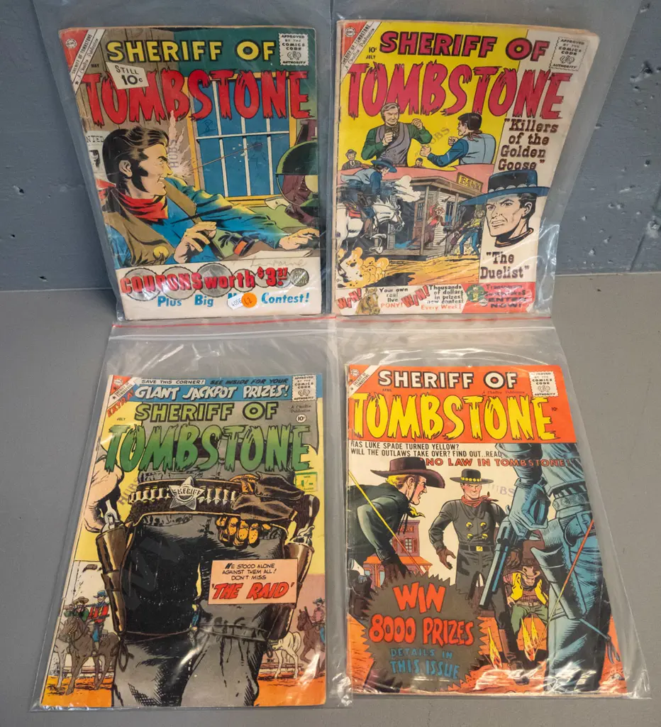4 vintage Sheriff of Tombstone western/cowboy comics - dated 1959, 60 and 61. Image 1++