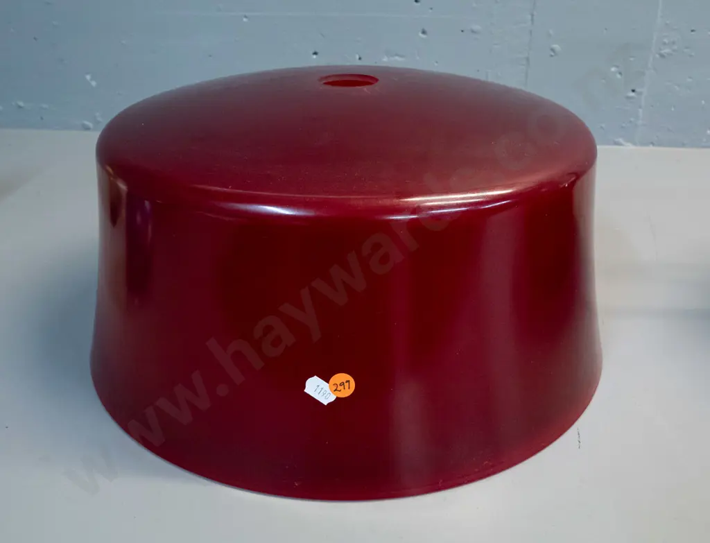 large heavy dark red glass ceiling light shade H-180 D-390 Image 1++