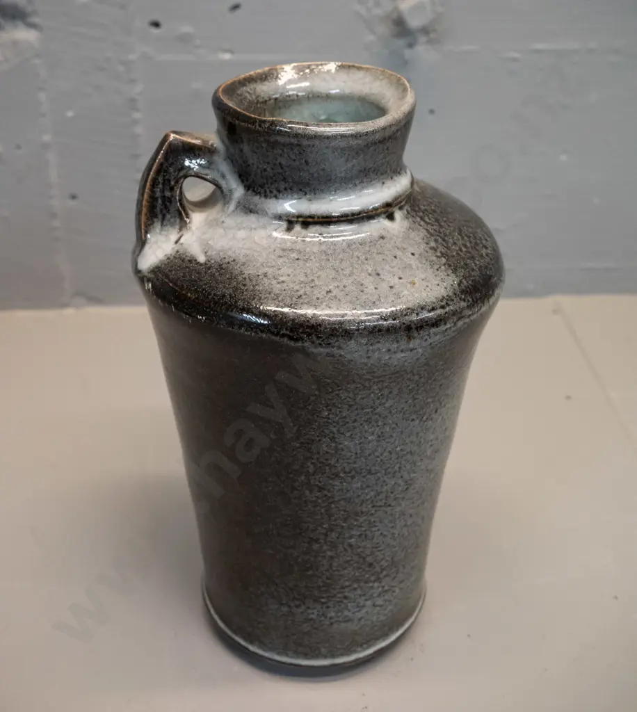 Lawrence Ewing studio pottery vase with single lug handle H-245 W-150 Image 1++