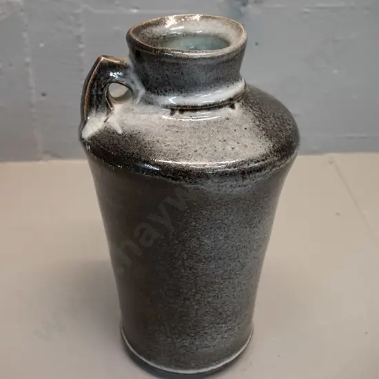 Lawrence Ewing studio pottery vase with single lug handle H-245 W-150