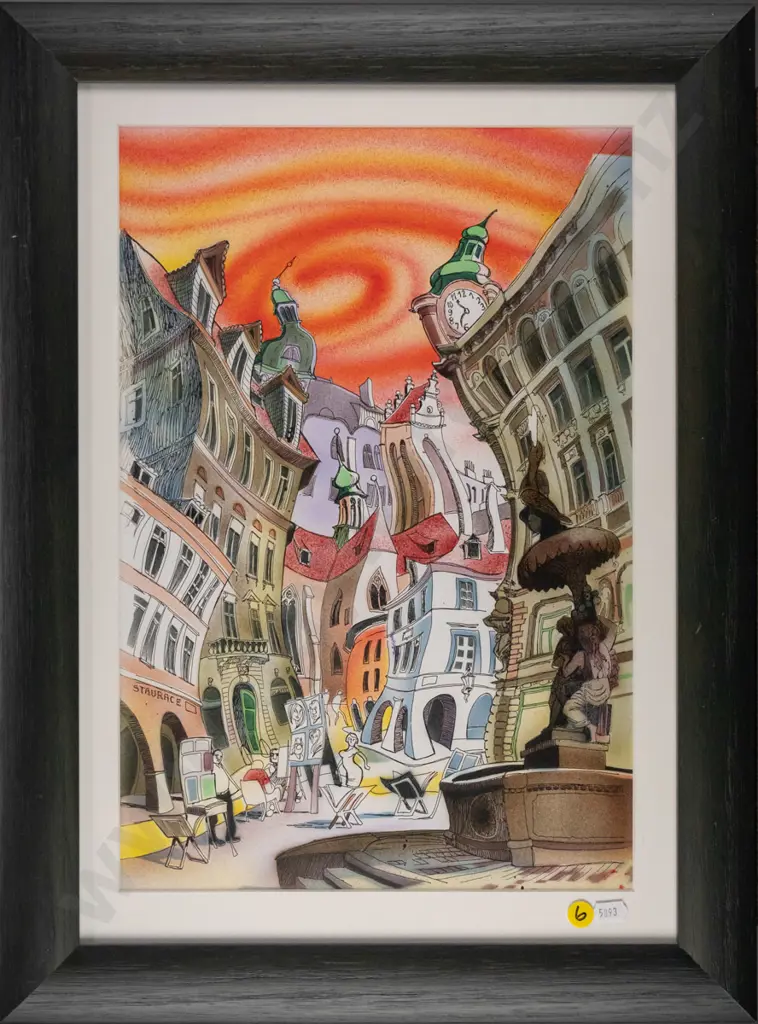 framed print - Italian street scene H - 400 W - 270 Image 1++