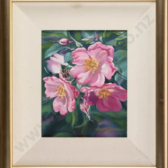 Annette Dickison - framed oil "Ode To A Wild Rose" H - 240 W - 190