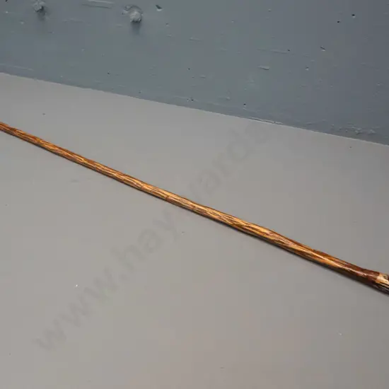 lancewood walking stick with deer antler handle and copper ferrule on tip L-1215