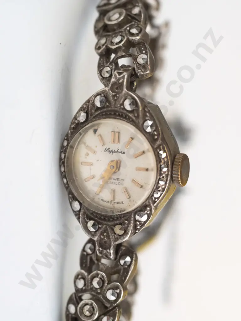2 marcasite watches - i has broken safety chain Image 1++