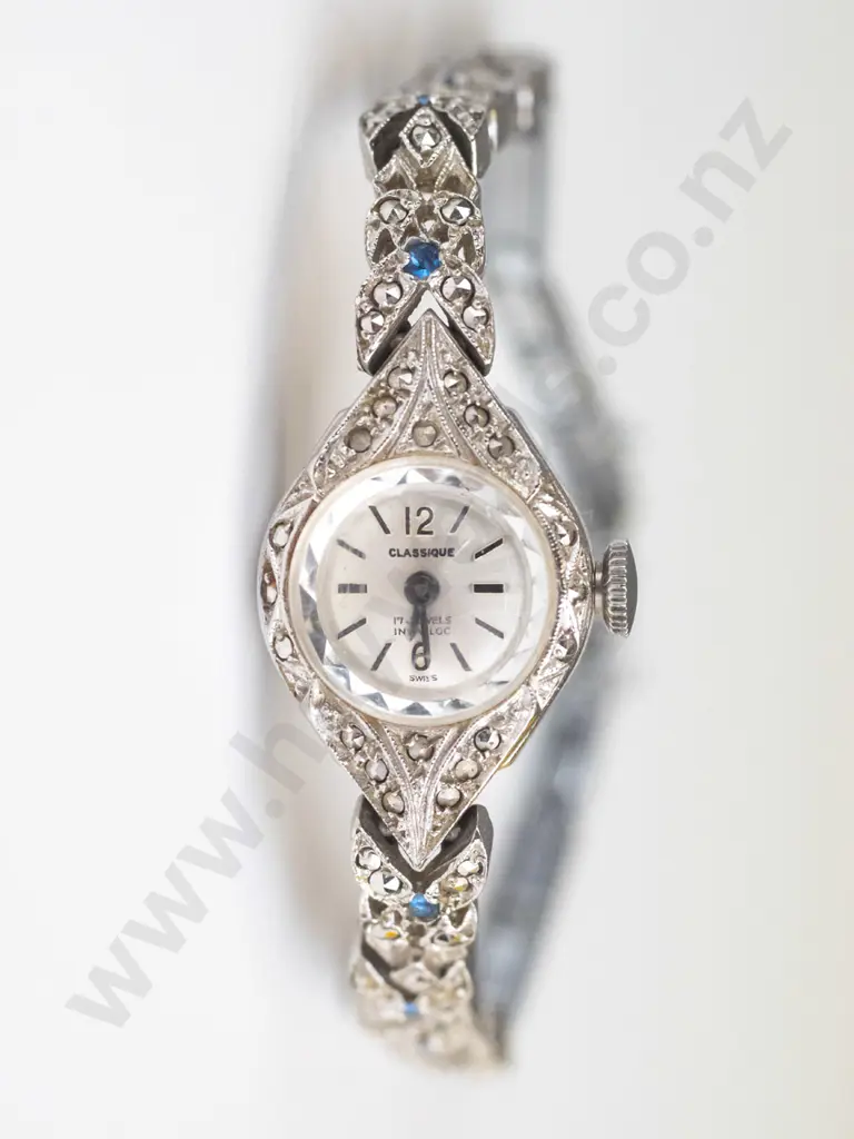 2 marcasite watches - i has broken safety chain Image 1++