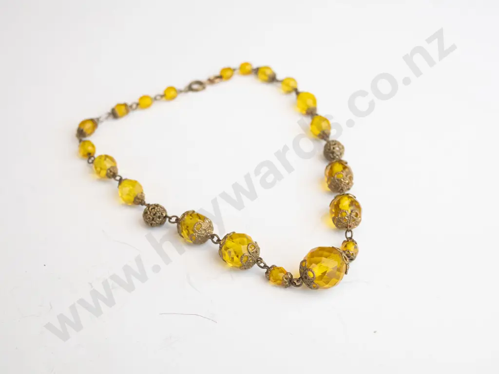 yellow beaded necklace Image 1++