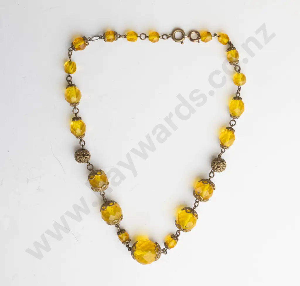 yellow beaded necklace Image 1++