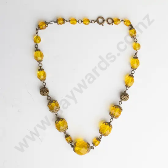 yellow beaded necklace