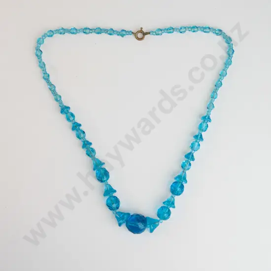 costume blue beaded necklace