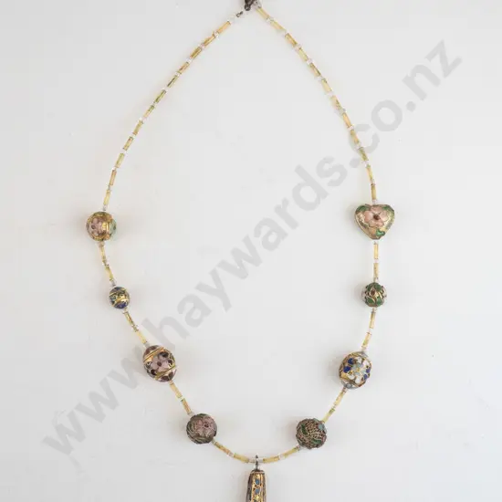 cloisonne beaded necklace