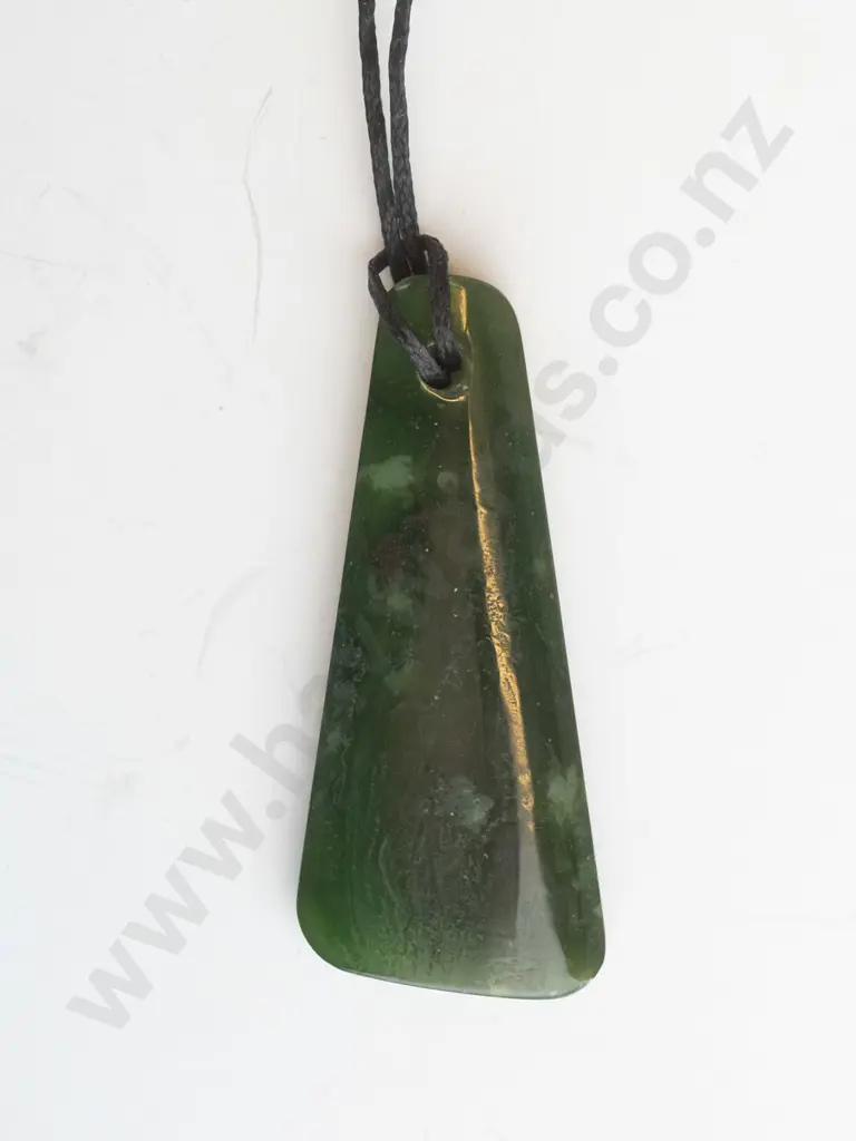 greenstone pendant on leather Image 1++