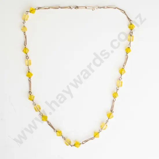 yellow beaded necklace