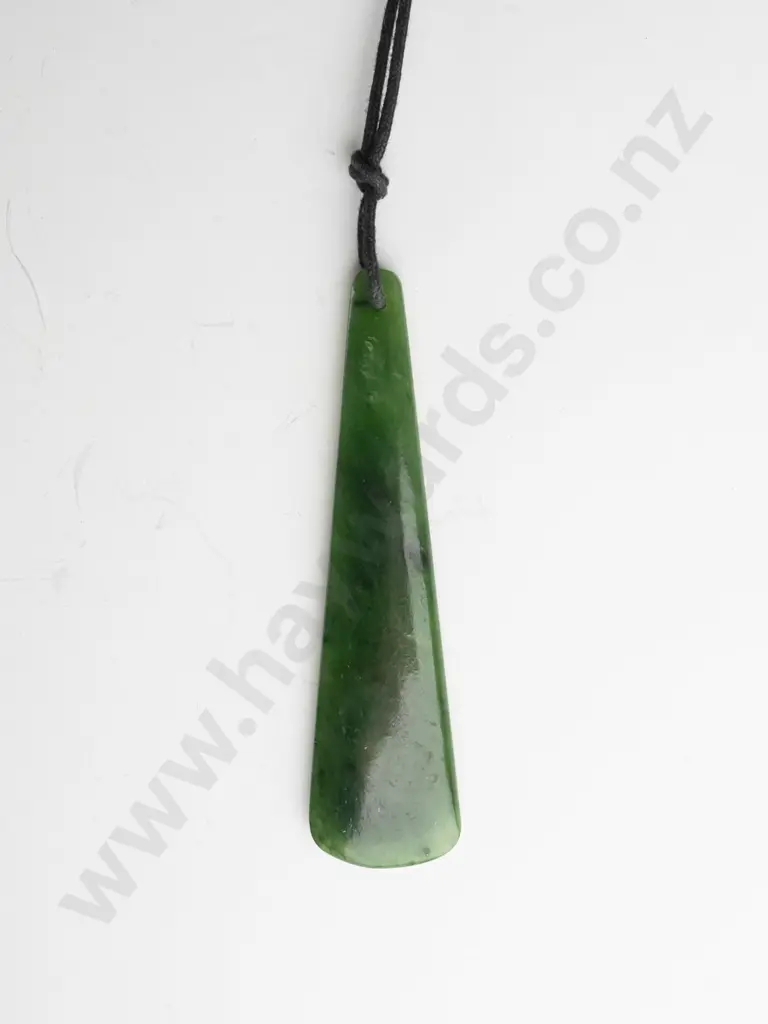 greenstone pendant on leather Image 1++