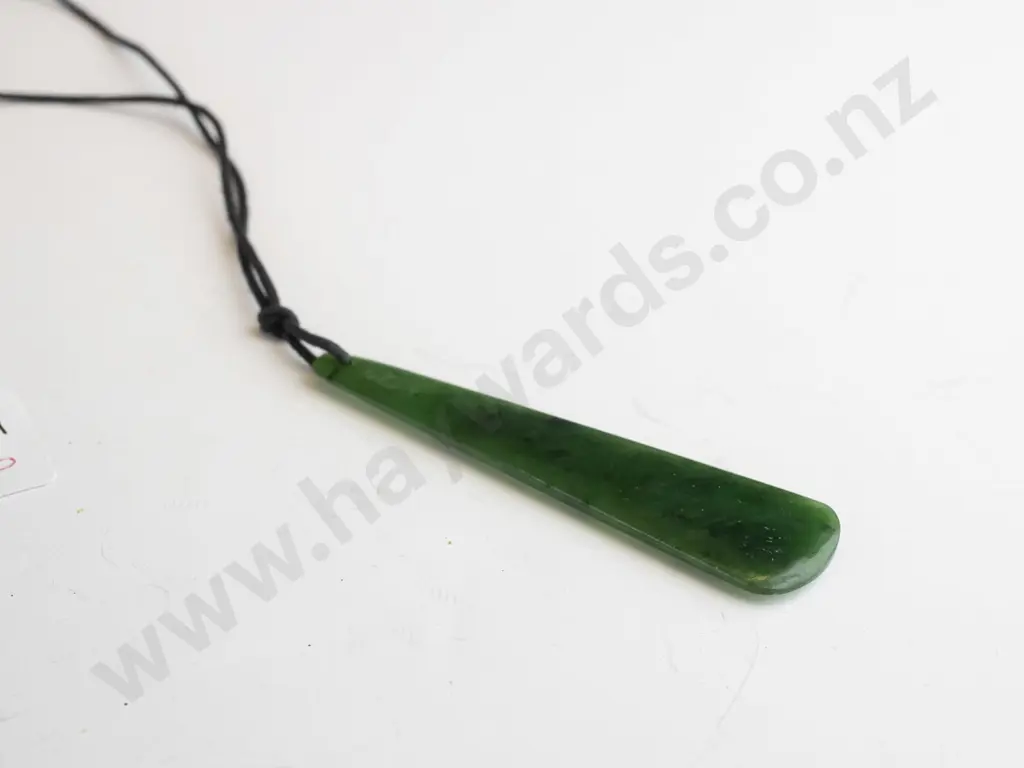 greenstone pendant on leather Image 1++