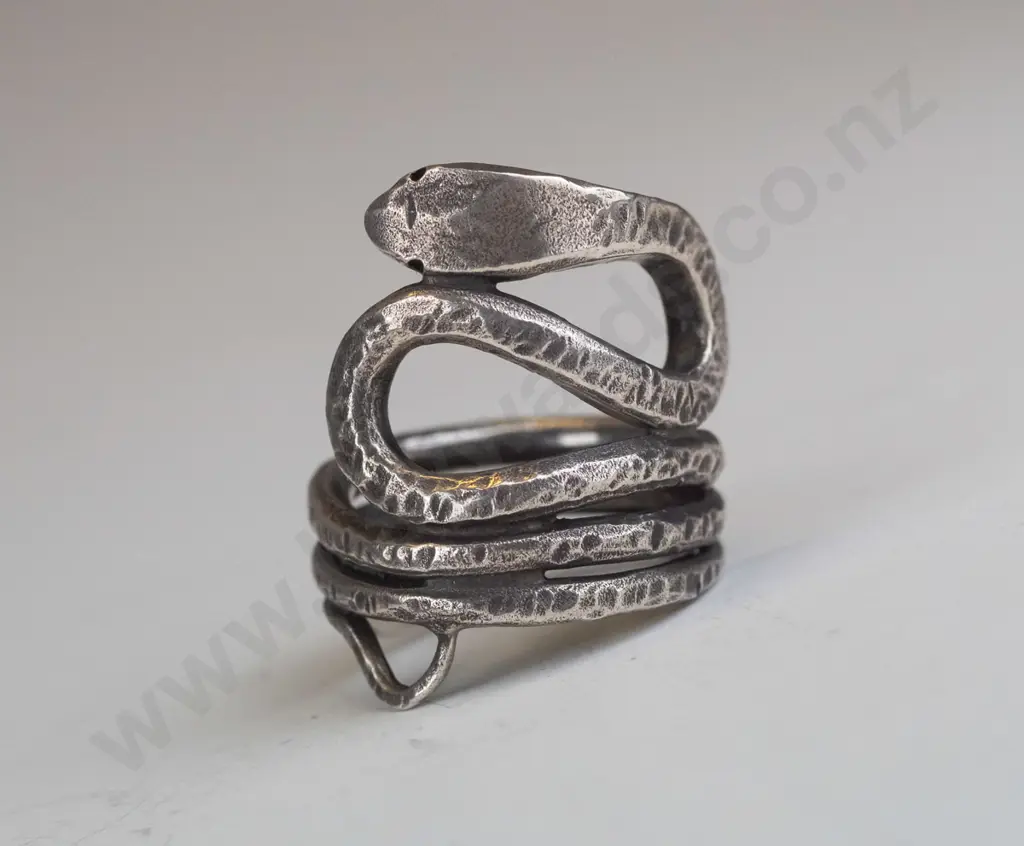 silver snake ring stamped stg Image 1++