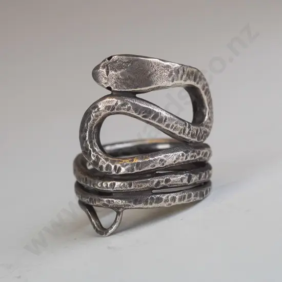 silver snake ring stamped stg