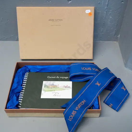 Louis Vuitton Carnet de Voyages Paris souvenir sketch book with 3 postcards and pencil fitted in booklet, with Louis