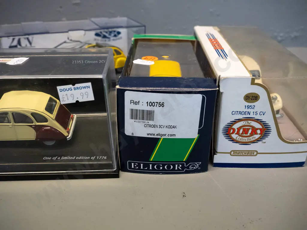 5 small die-cast Citroen model vehicles - Dinky, Norev, Eligor, etc. Image 1++
