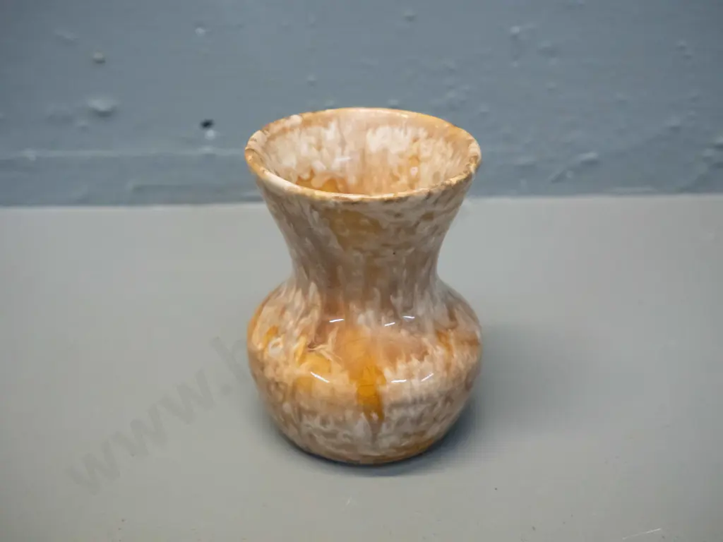 (Ambrico / early Crown Lynn?) small trickle glaze vase or pot - some crazing H-85 D-60 Image 1++