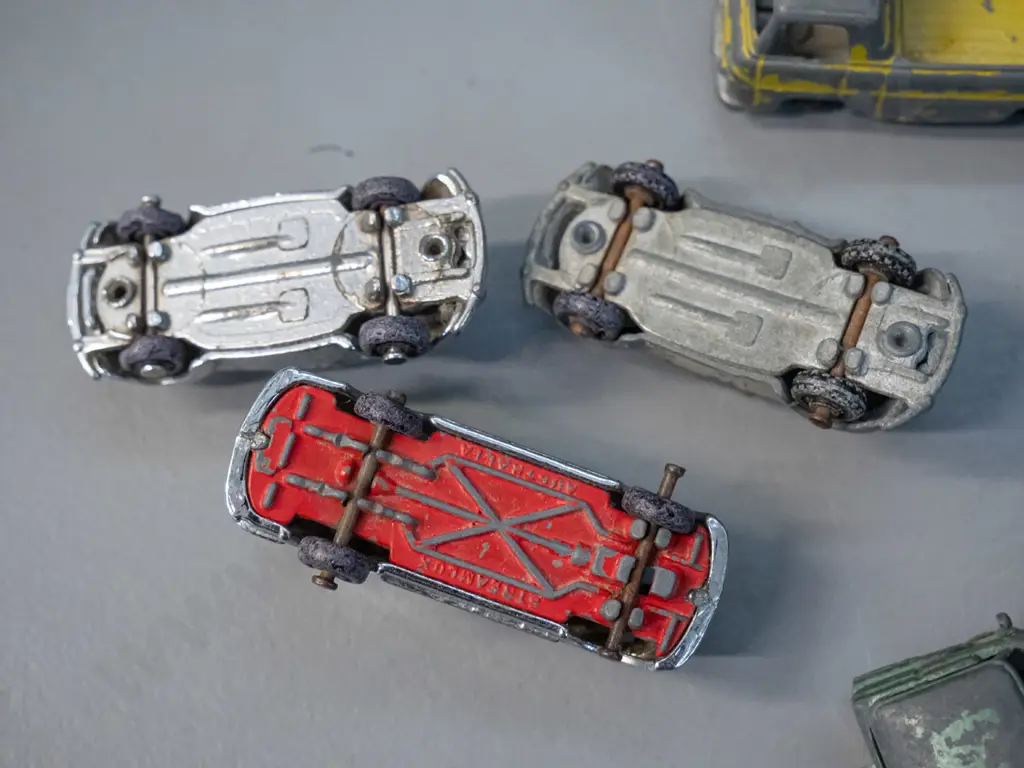assorted small play-worn Fun Ho and other vehicles including chrome VW and a chrome passenger bus w/ Streamlux Australia Image 1++