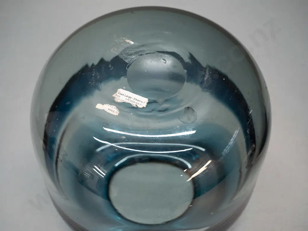 glass vase - light blue and dark blue band H-200 D-190 Image 1++