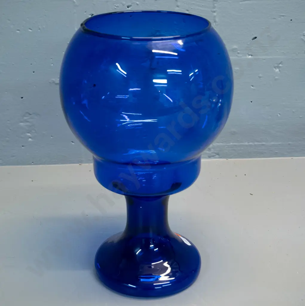 large blue goblet shaped vase H-300 D-180 at widest part Image 1++