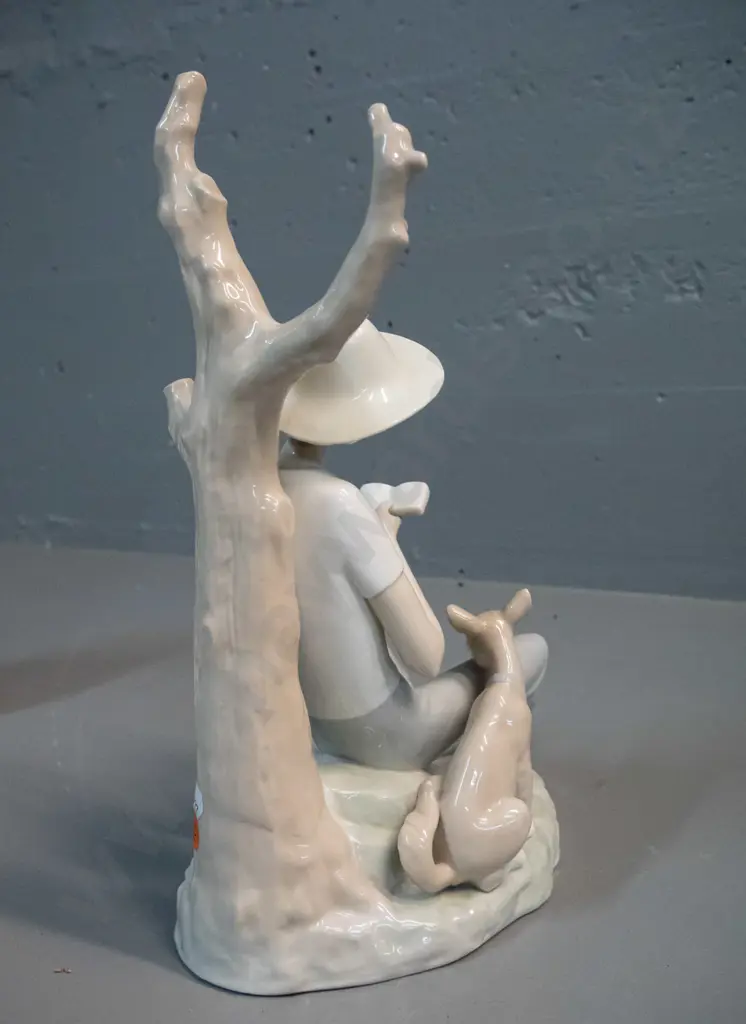 large Nao figurine - boy reading a book with dog H-315 Image 1++