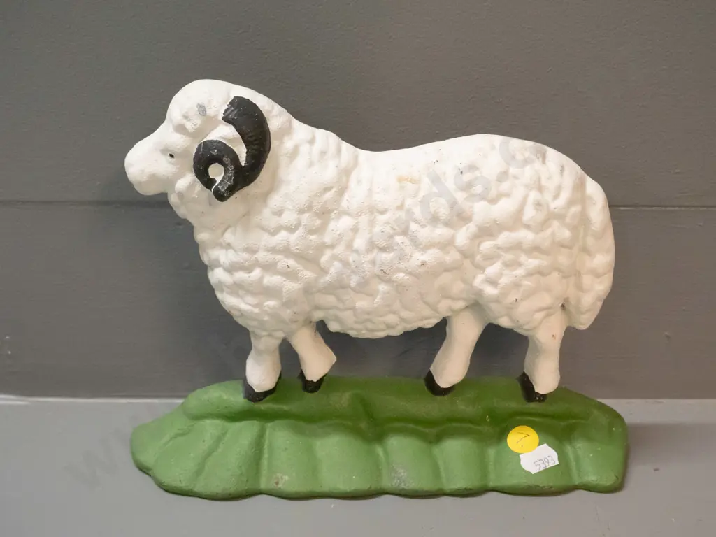 painted cast iron ram door stop H-180 W-230 Image 1++